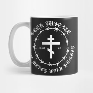 Micah 6:8 Seek Justice Love Mercy Walk Humbly Metal Hardcore Punk Mug